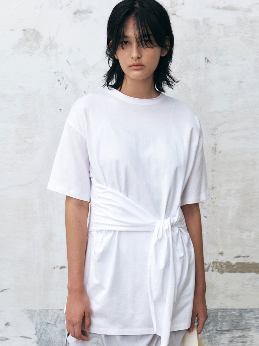 [INSILENCE WOMEN] ノーテッド オーバーサイズ Tシャツ - WHITE